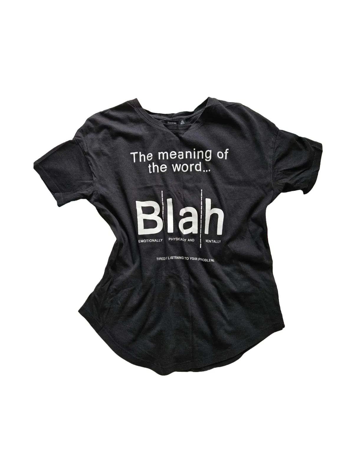 Tricou Bershka EU 32 | Negru, Normal, Mânecă scurtă, Bumbac