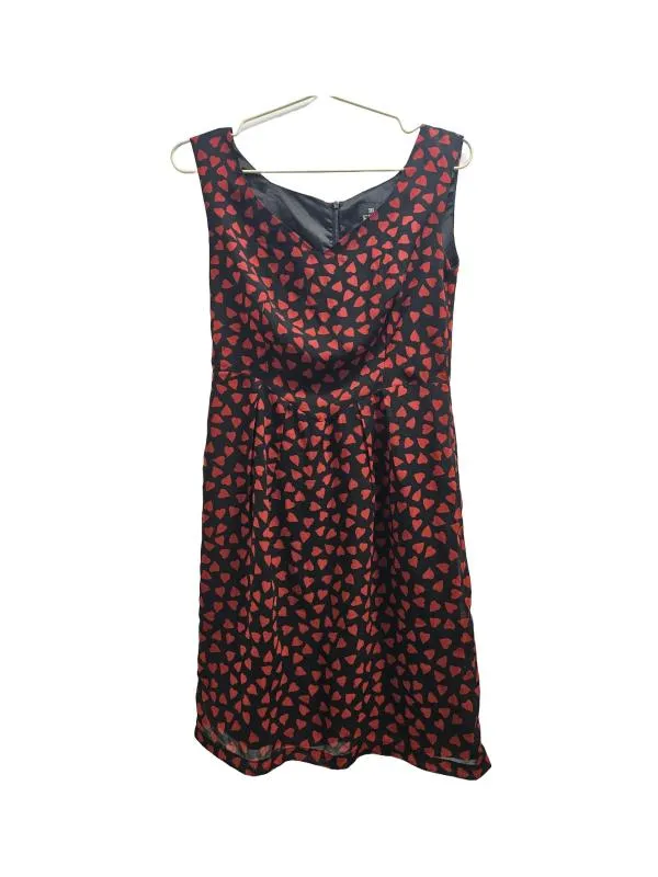 Rochie de vară Bi EU 34 | Negru, Midi, Fără mâneci, Buline & Imprimeuri mici, Poliester