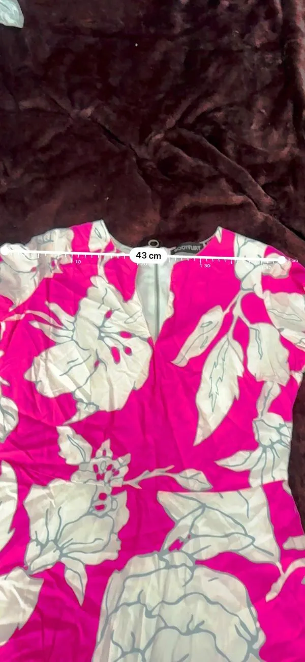 Rochie de seară BODYFLIRT EU 36 | Roz, Mini, Mânecă trei sferturi, Floral & Tropical, Volane, Poliester - Image 8