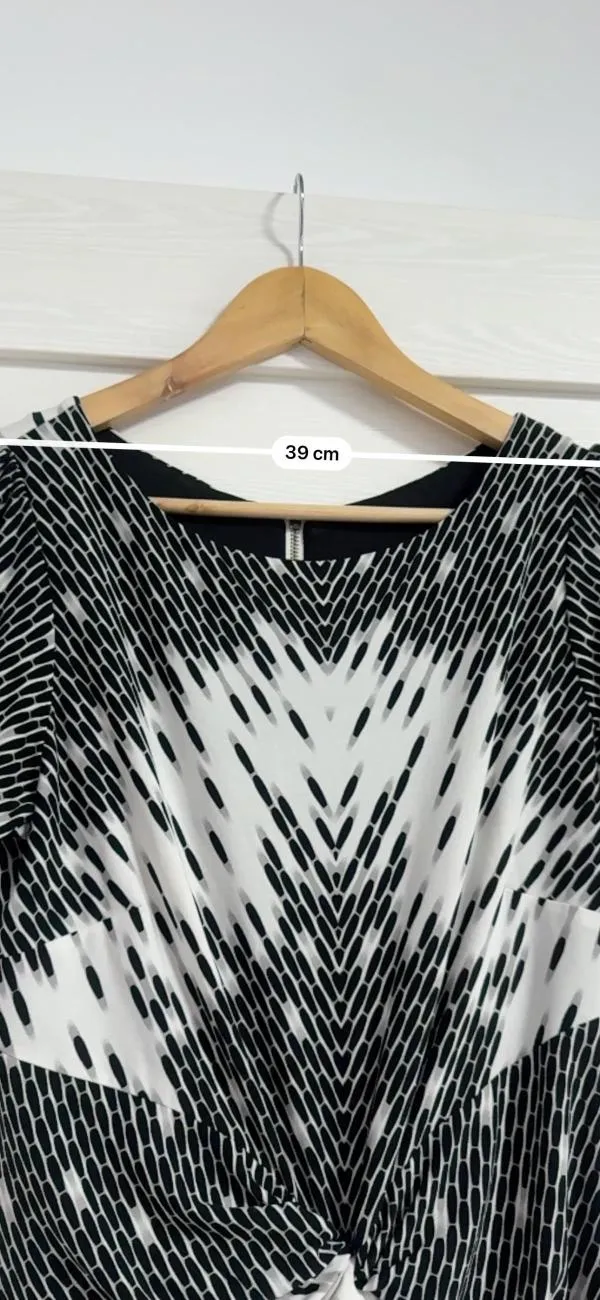 Rochie de seară M&S EU 40 | Negru, Midi, Mânecă scurtă, Abstract & Color Block, Design asimetric, Poliester - Image 6