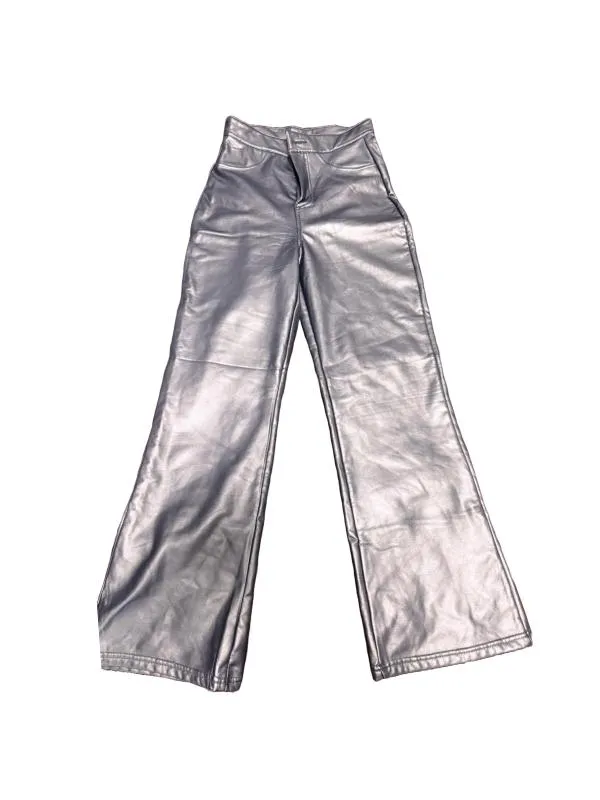 Pantaloni EU 36 | Negru, Lungi, Talie înaltă, Flared (Evazați) fit, Piele ecologică