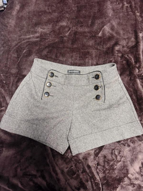 Pantaloni Express Design Studio EU 38 | Gri, Scurți, Talie joasă, Lână - Image 2