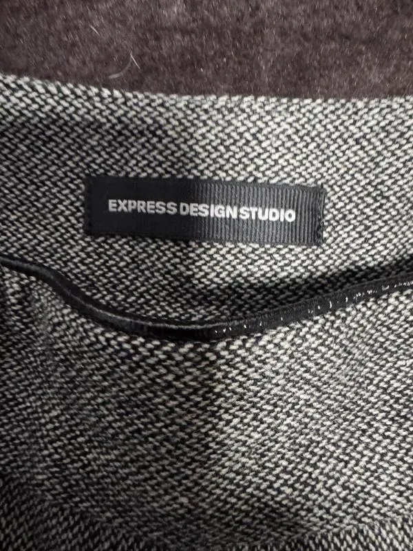 Pantaloni Express Design Studio EU 38 | Gri, Scurți, Talie joasă, Lână - Image 3