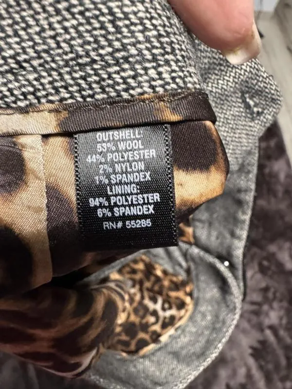 Pantaloni Express Design Studio EU 38 | Gri, Scurți, Talie joasă, Lână - Image 4