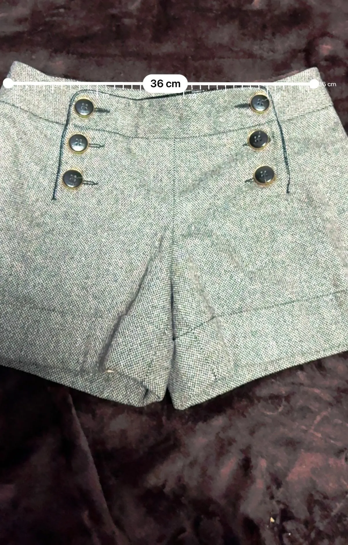 Pantaloni Express Design Studio EU 38 | Gri, Scurți, Talie joasă, Lână - Image 6