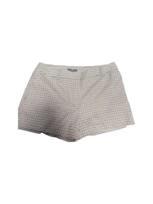 Pantaloni H&M EU 38 | Maro, Scurți, Talie joasă, Carouri, Poliester