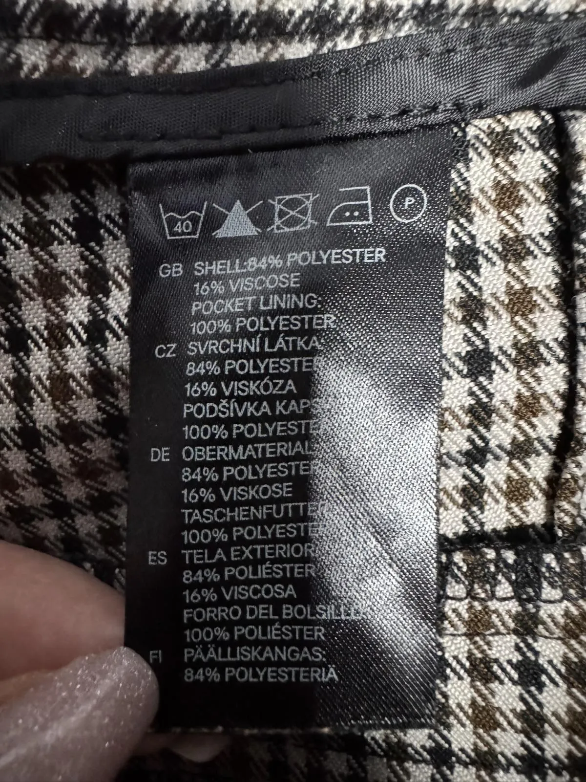 Pantaloni H&M EU 38 | Maro, Scurți, Talie joasă, Carouri, Poliester - Image 8