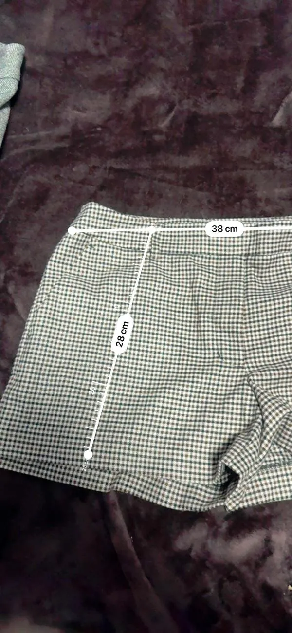 Pantaloni H&M EU 38 | Maro, Scurți, Talie joasă, Carouri, Poliester - Image 11