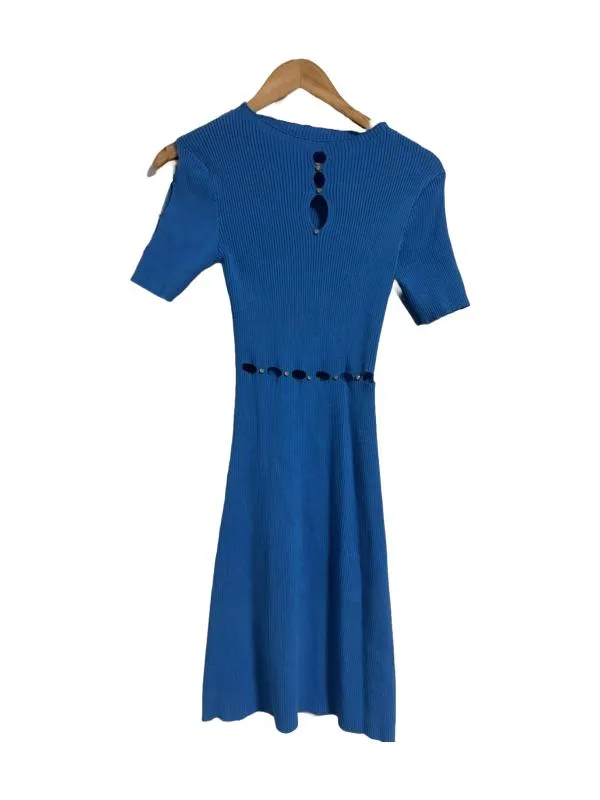 Rochie de seară EU 38 | Albastru, Mini, Mânecă scurtă, Cu decupaje, Vâscoză