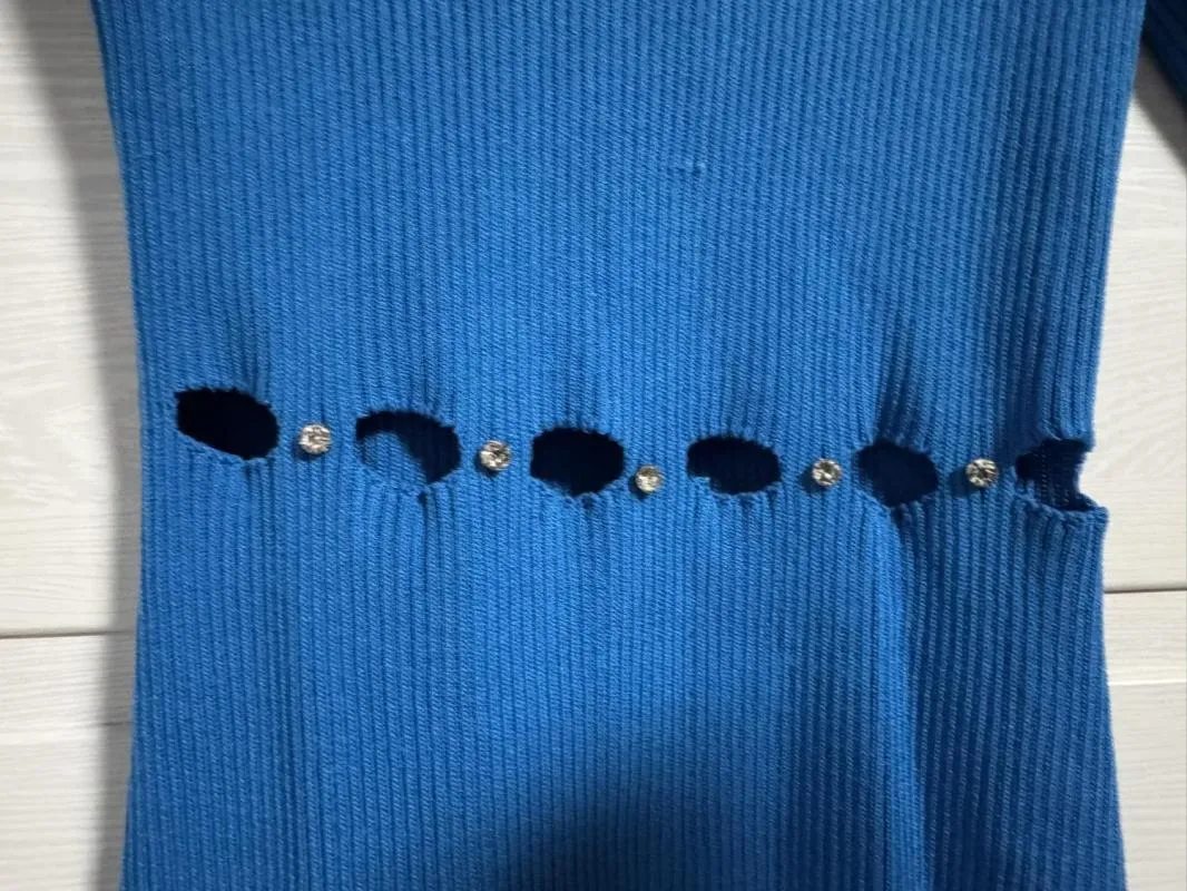 Rochie de seară EU 38 | Albastru, Mini, Mânecă scurtă, Cu decupaje, Vâscoză - Image 4