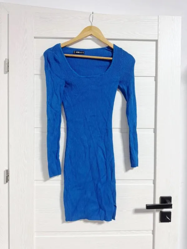 Rochie mulată FB Sister EU 38 | Albastru, Mini, Mânecă lungă, Poliester - Image 2