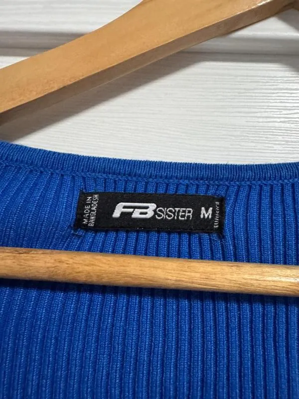 Rochie mulată FB Sister EU 38 | Albastru, Mini, Mânecă lungă, Poliester - Image 4