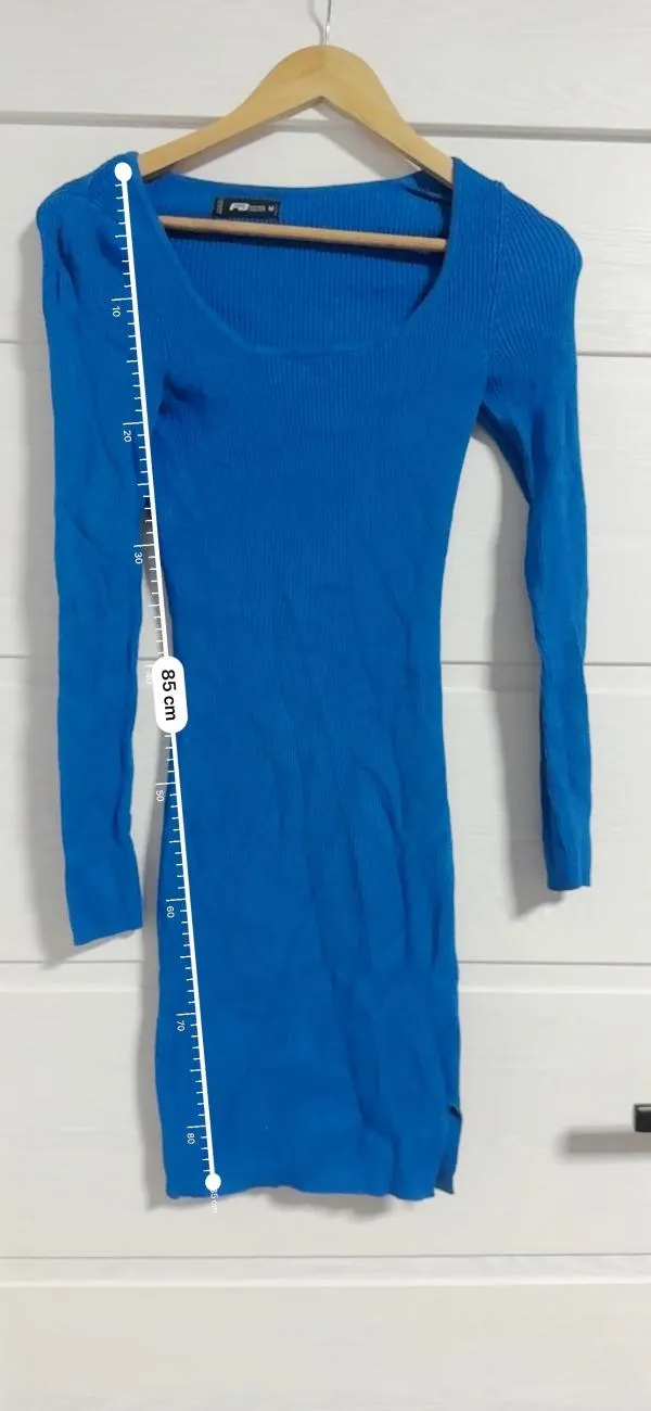 Rochie mulată FB Sister EU 38 | Albastru, Mini, Mânecă lungă, Poliester - Image 5