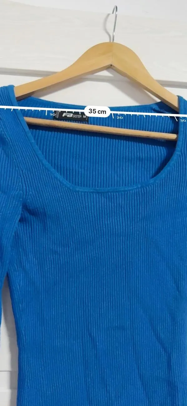 Rochie mulată FB Sister EU 38 | Albastru, Mini, Mânecă lungă, Poliester - Image 6