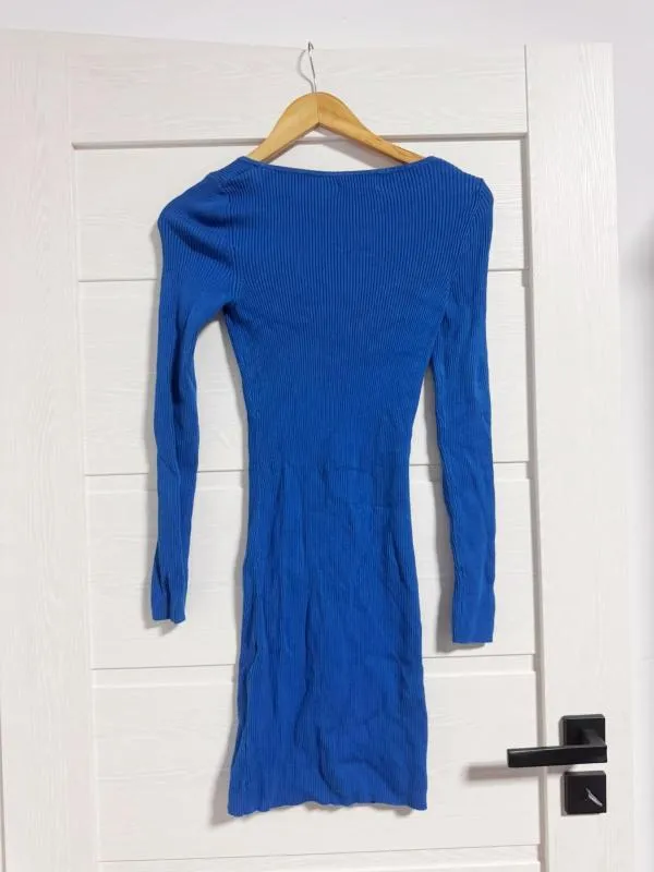 Rochie mulată FB Sister EU 38 | Albastru, Mini, Mânecă lungă, Poliester - Image 3