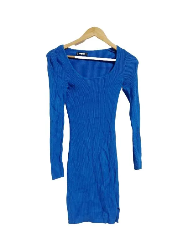 Rochie mulată FB Sister EU 38 | Albastru, Mini, Mânecă lungă, Poliester