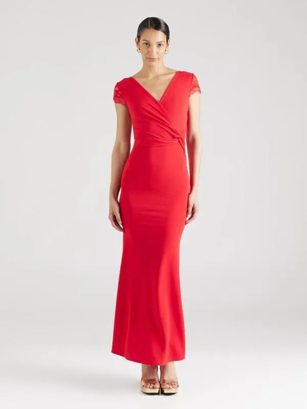 Rochie de seară WAL G. EU 38 | Roșu, Maxi, Mânecă scurtă, Design petrecut, Poliester - Image 2
