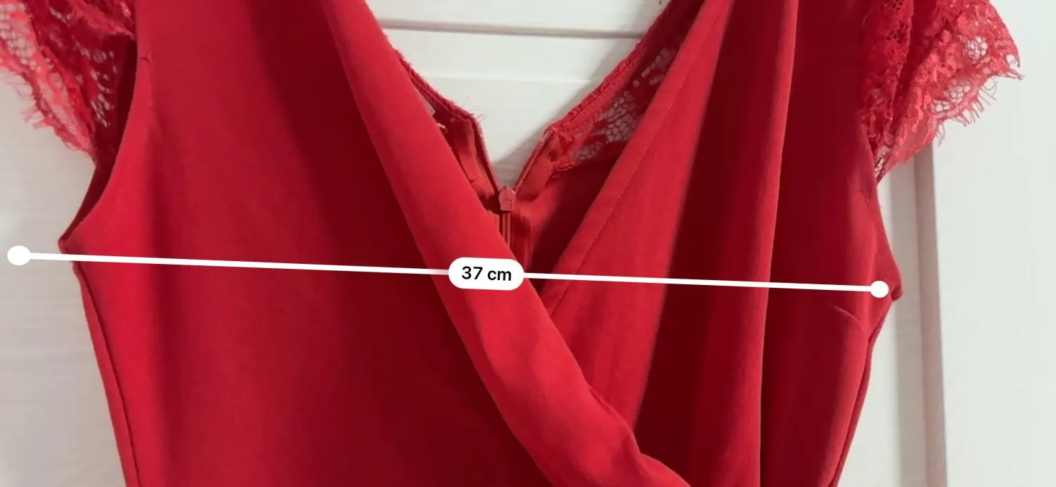 Rochie de seară WAL G. EU 38 | Roșu, Maxi, Mânecă scurtă, Design petrecut, Poliester - Image 10