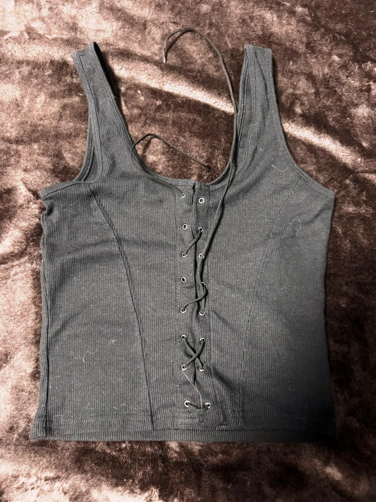 Top cropped New Look EU 36 | Negru, Cropped (Scurt), Fără mâneci, Bumbac - Image 2