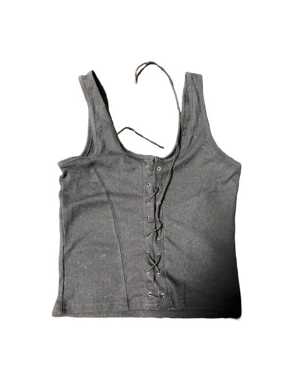 Top cropped New Look EU 36 | Negru, Cropped (Scurt), Fără mâneci, Bumbac