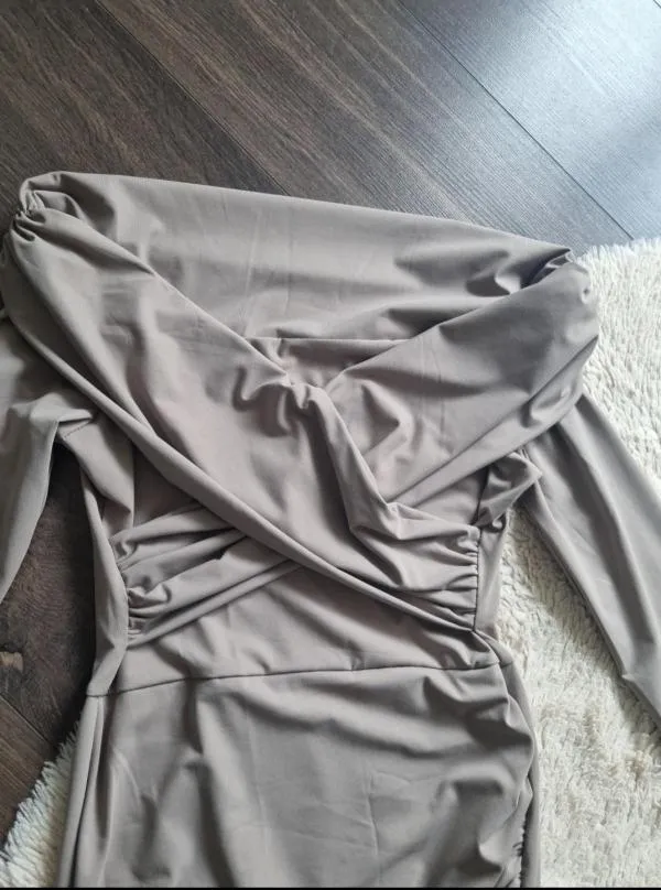 Rochie de seară Shein EU 36 | Ivoire, Midi, Mânecă lungă, Monocrom, Design petrecut - Image 9
