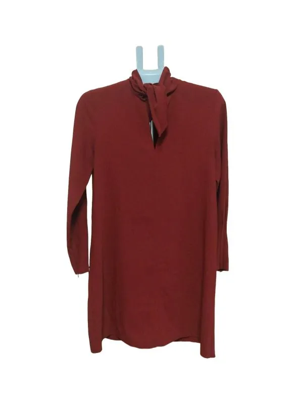 Rochie tip cămașă See By Chloé EU 38 | Burgundy, Mini, Mânecă lungă, Poliester