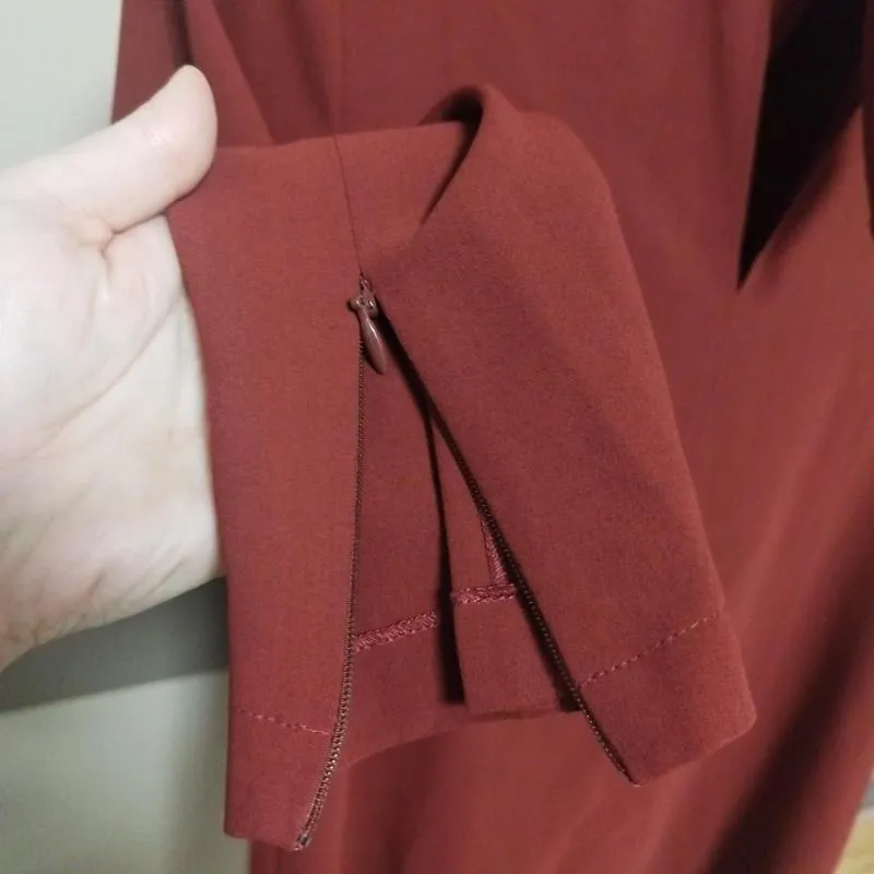 Rochie tip cămașă See By Chloé EU 38 | Burgundy, Mini, Mânecă lungă, Poliester - Image 9