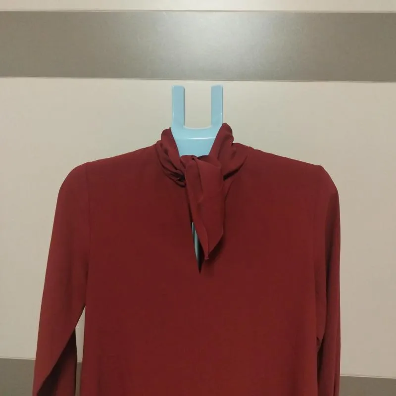 Rochie tip cămașă See By Chloé EU 38 | Burgundy, Mini, Mânecă lungă, Poliester - Image 3