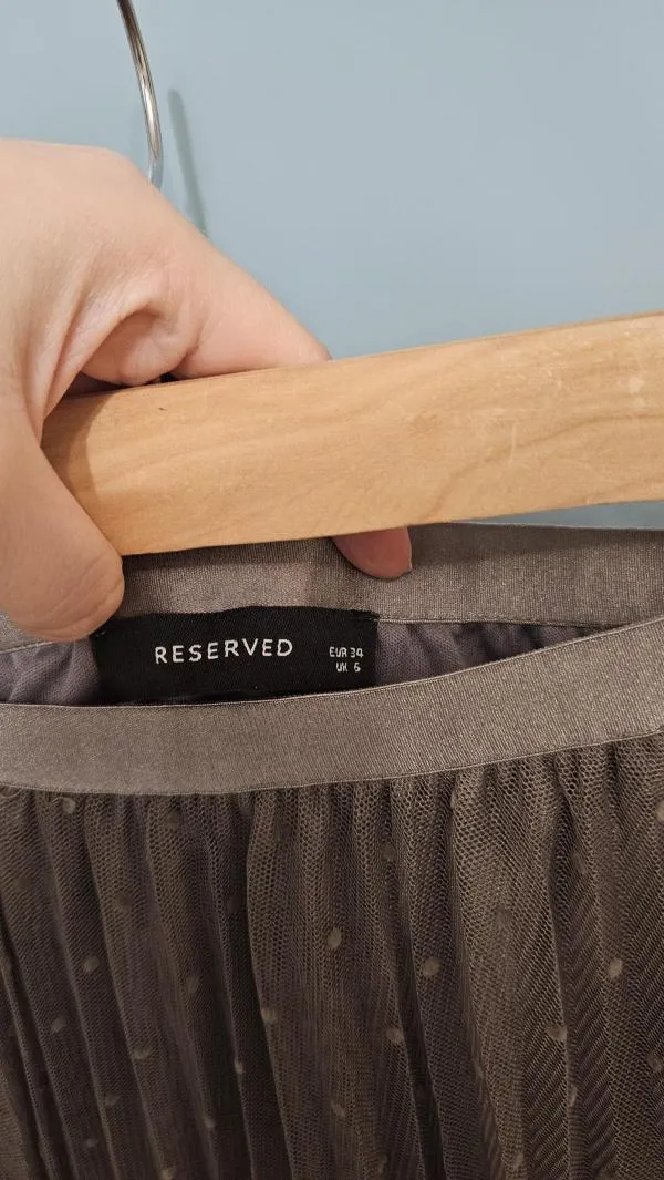Fustă plisată Reserved EU 34 | Gri, Midi, Plisată fit, Poliester - Image 4