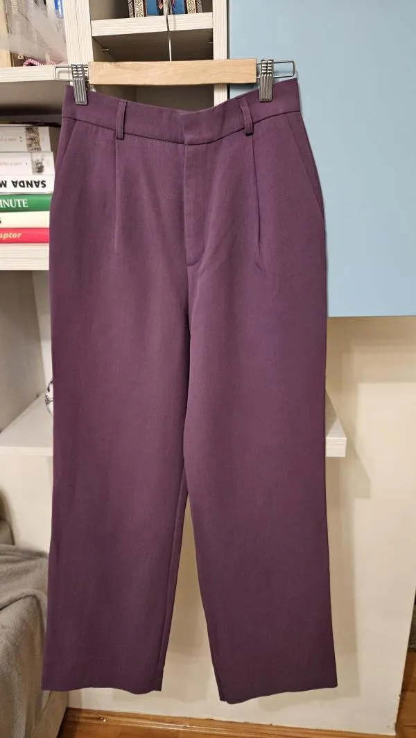 Pantaloni Zara EU 34 | Mov, Lungi, Eleganți  Stofă, Poliester - Image 2