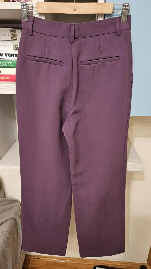 Pantaloni Zara EU 34 | Mov, Lungi, Eleganți  Stofă, Poliester - Image 3