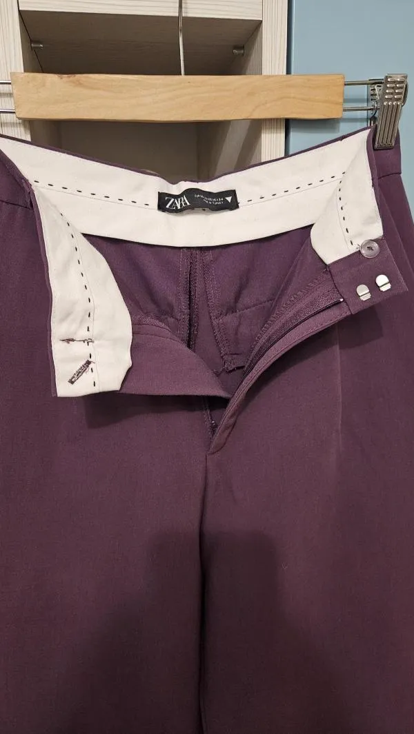Pantaloni Zara EU 34 | Mov, Lungi, Eleganți  Stofă, Poliester - Image 4