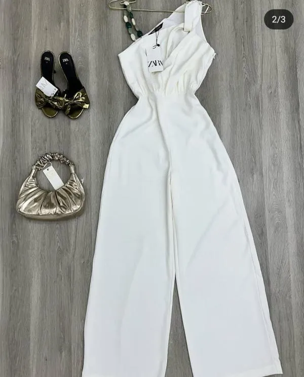 Salopetă Zara EU 38 | Alb, Lungă - Image 5