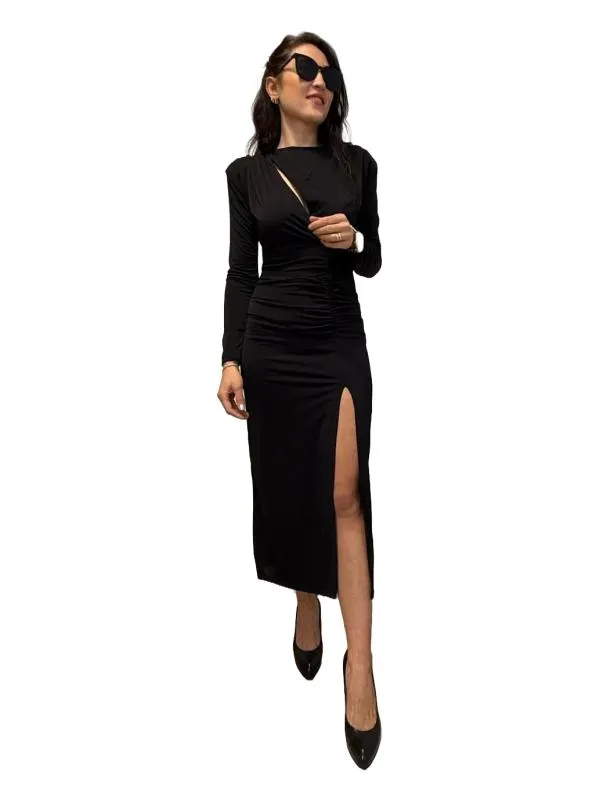 Rochie de seară My Jest EU 40 | Negru, Midi, Mânecă lungă