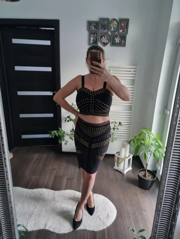 Top cu fustă Frenesi fashion EU 40 | Negru, Animal print - Image 12