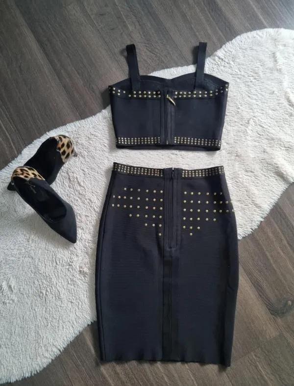 Top cu fustă Frenesi fashion EU 40 | Negru, Animal print - Image 8