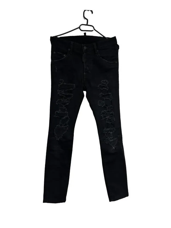Blugi DSQUARED2 EU 32 | Negru, Lungi, Talie medie, Skinny fit, Bumbac