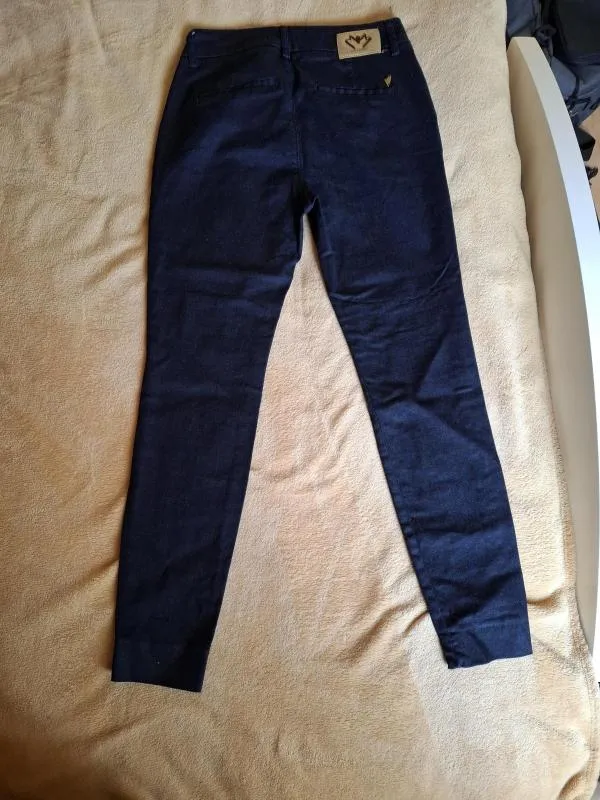 Blugi Mos Mosh US 28 | Bleumarin, Lungi, Talie medie, Slim fit, Dungi, Broderie, Bumbac - Image 6