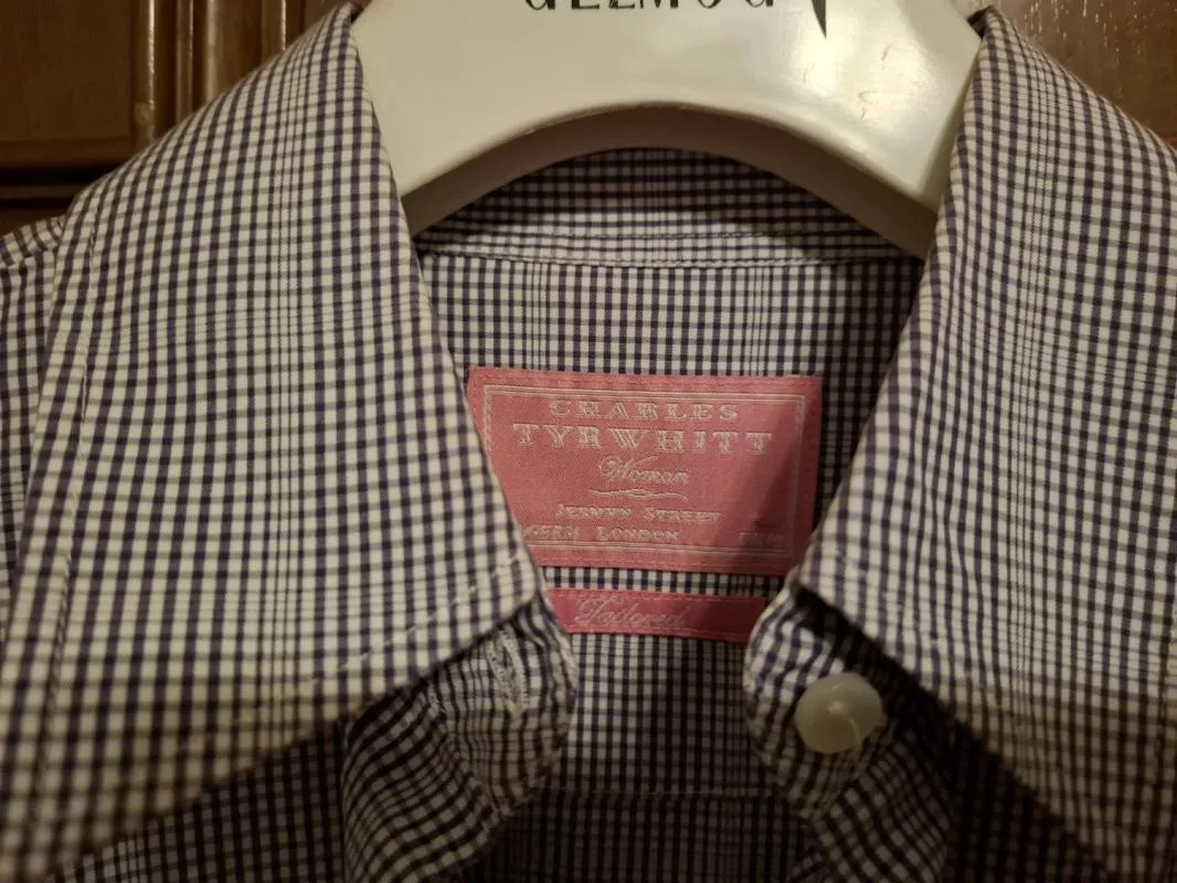 Cămașă Charles Tyrwhitt EU 36 | Alb, Normal, Mânecă lungă, Carouri, Bumbac - Image 3