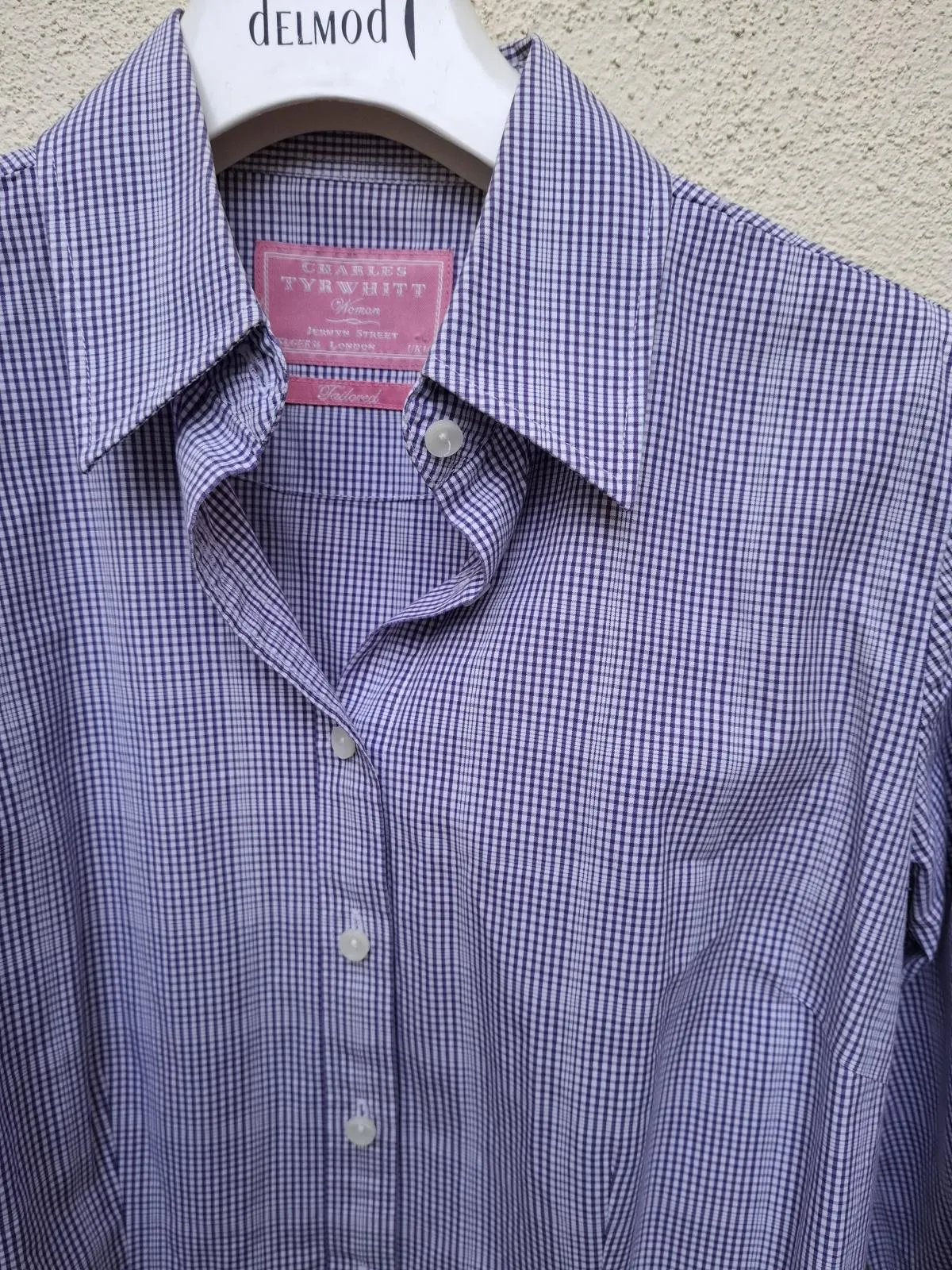 Cămașă Charles Tyrwhitt EU 36 | Alb, Normal, Mânecă lungă, Carouri, Bumbac - Image 4