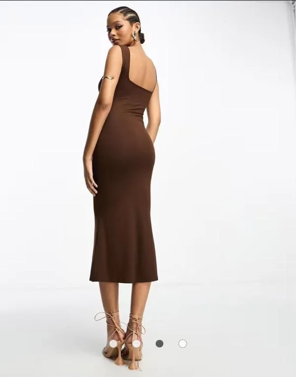 Rochie casual ASOS EU 36 | Maro, Midi, Bretele subțiri, Vâscoză - Image 3