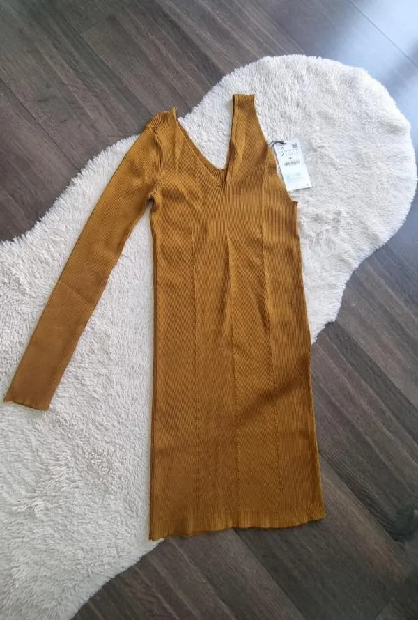 Rochie de seară Zara EU 38 | Caramel, Mini, Pe un umăr - Image 2