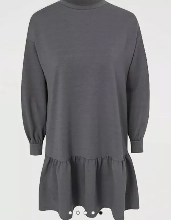 Rochie tip hanorac H&M EU 34 | Gri, Mini, Mânecă lungă - Image 4