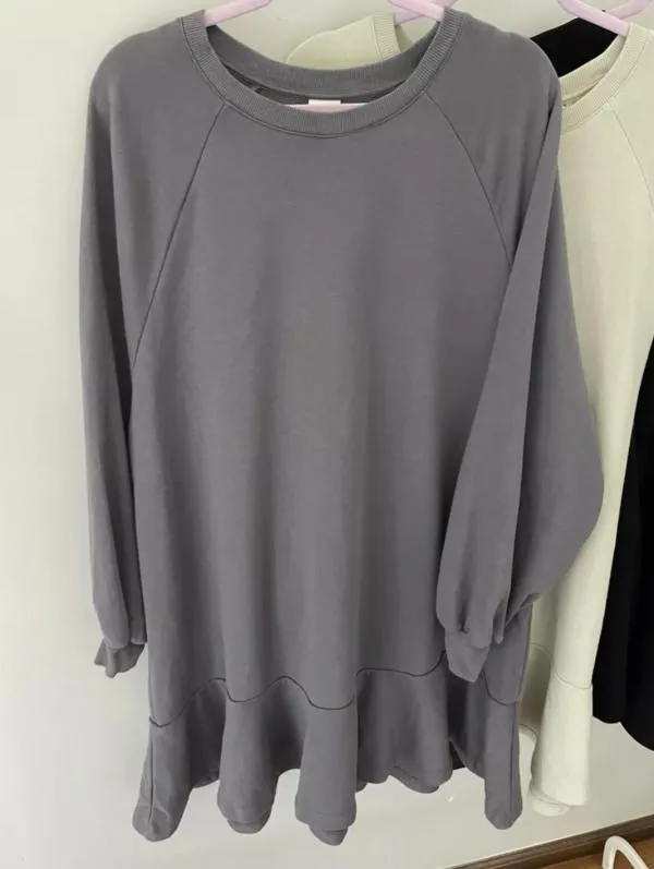 Rochie tip hanorac H&M EU 34 | Gri, Mini, Mânecă lungă - Image 5