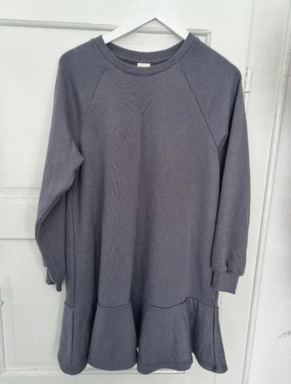 Rochie tip hanorac H&M EU 34 | Gri, Mini, Mânecă lungă - Image 6