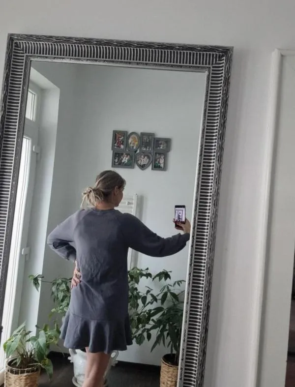 Rochie tip hanorac H&M EU 34 | Gri, Mini, Mânecă lungă - Image 8