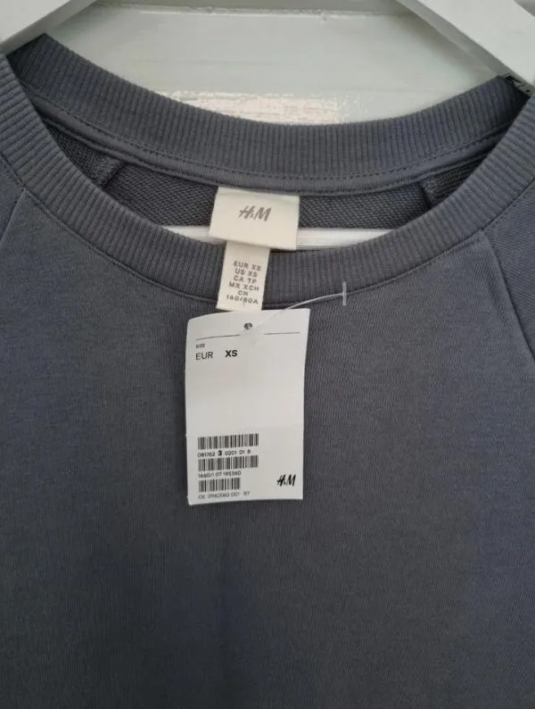Rochie tip hanorac H&M EU 34 | Gri, Mini, Mânecă lungă - Image 9