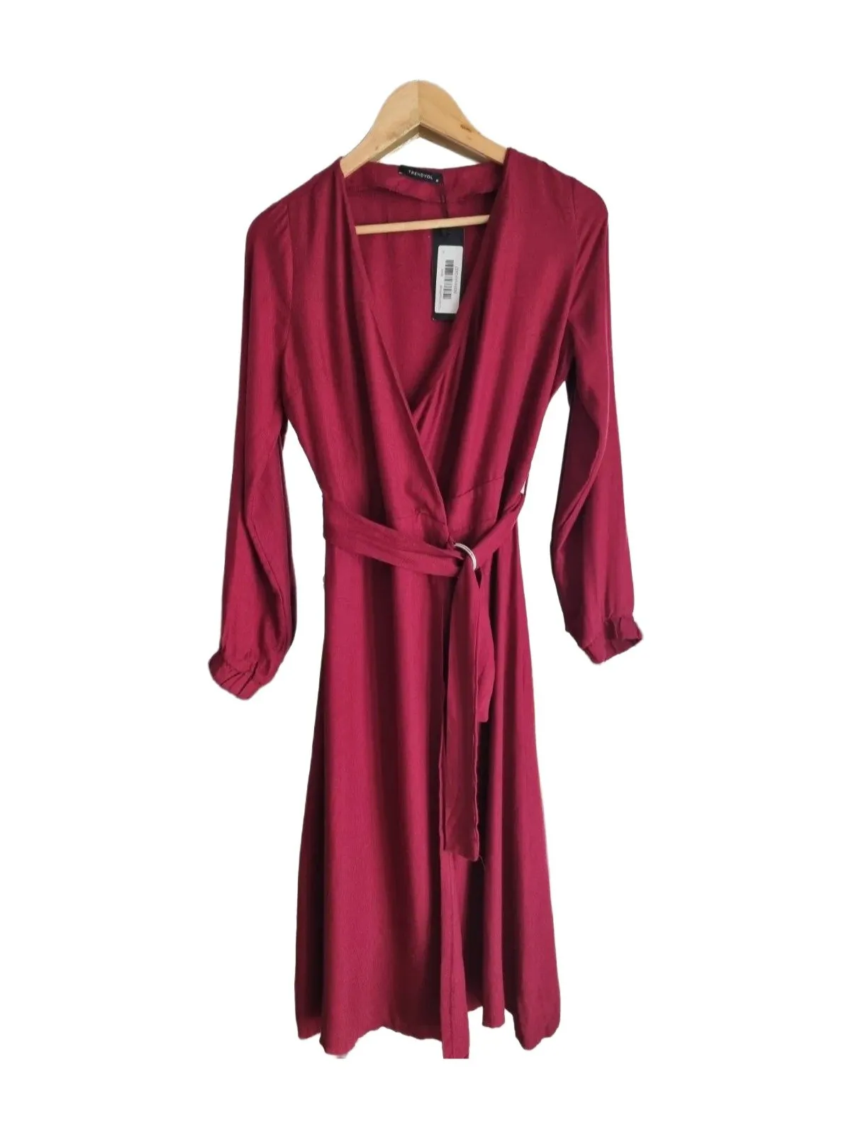 Rochie casual Trendyol EU 36 | Burgundy, Midi, Mânecă lungă
