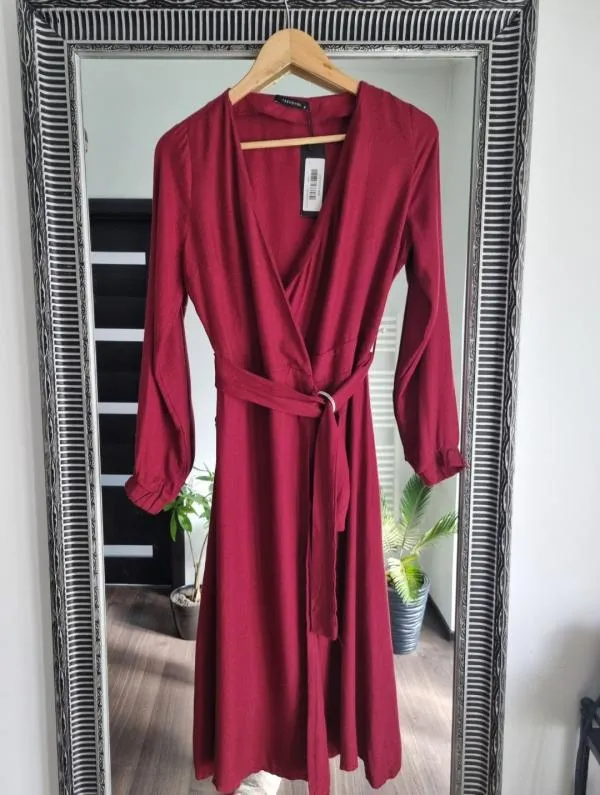 Rochie casual Trendyol EU 36 | Burgundy, Midi, Mânecă lungă - Image 7