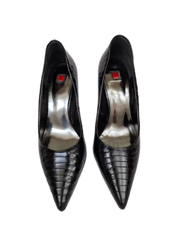 Pantofi cu toc înalt Hogl EU 36 | Negru, Animal print, Piele naturală